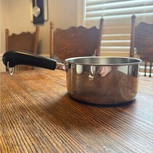 Revereware Stainless Steel Saucepan with Black Handle